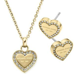 Nwt MK Gold tone Necklace & Earrings